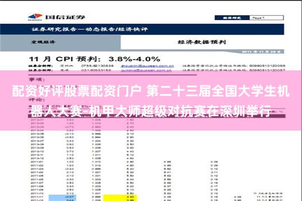 配资好评股票配资门户 第二十三届全国大学生机器人大赛-机甲大师超级对抗赛在深圳举行