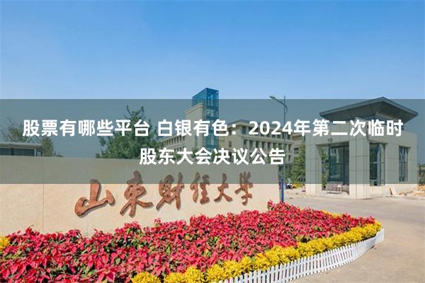 股票有哪些平台 白银有色：2024年第二次临时股东大会决议公告