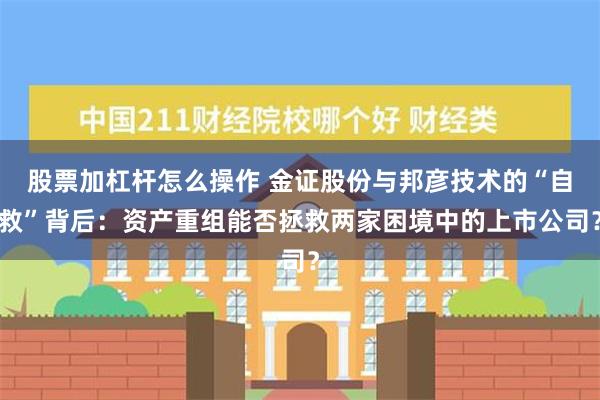 股票加杠杆怎么操作 金证股份与邦彦技术的“自救”背后：资产重组能否拯救两家困境中的上市公司？