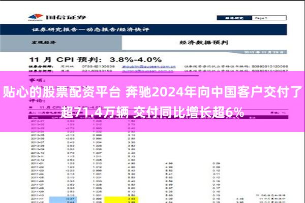 贴心的股票配资平台 奔驰2024年向中国客户交付了超71.4万辆 交付同比增长超6%